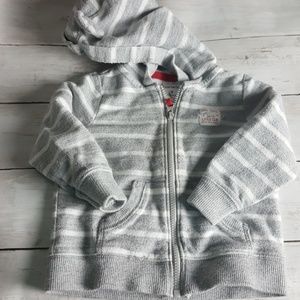 Carters Gray/White Hooded Bear Sweater 9 Months
